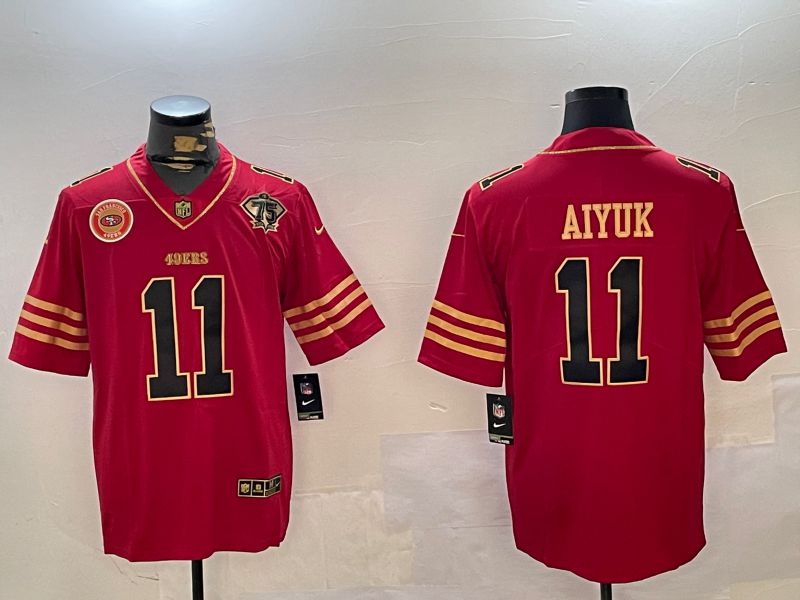 Men San Francisco 49ers #11 Aiyuk Red Gold 2024 Nike Limited NFL Jersey style 12305
